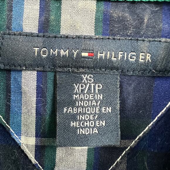 Tommy Hilfiger WOMEN'S XS Y2K Plaid Button Up Shirt blue gray western country - Picture 6 of 7